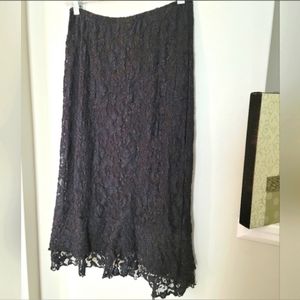 Vintage 90's Joseph Ribkoff Lacey Ruffled Hem Skirt
